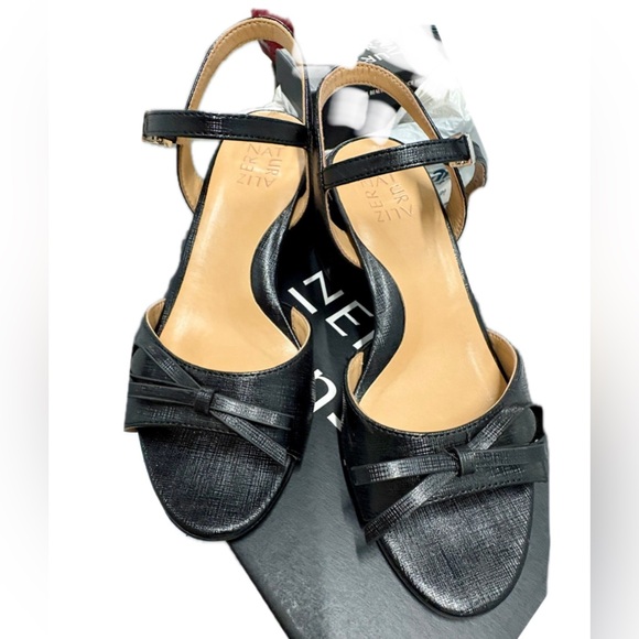 Naturalizer Deandra Black Bow Block Heeled Sandals 8 Wide - Picture 10 of 16